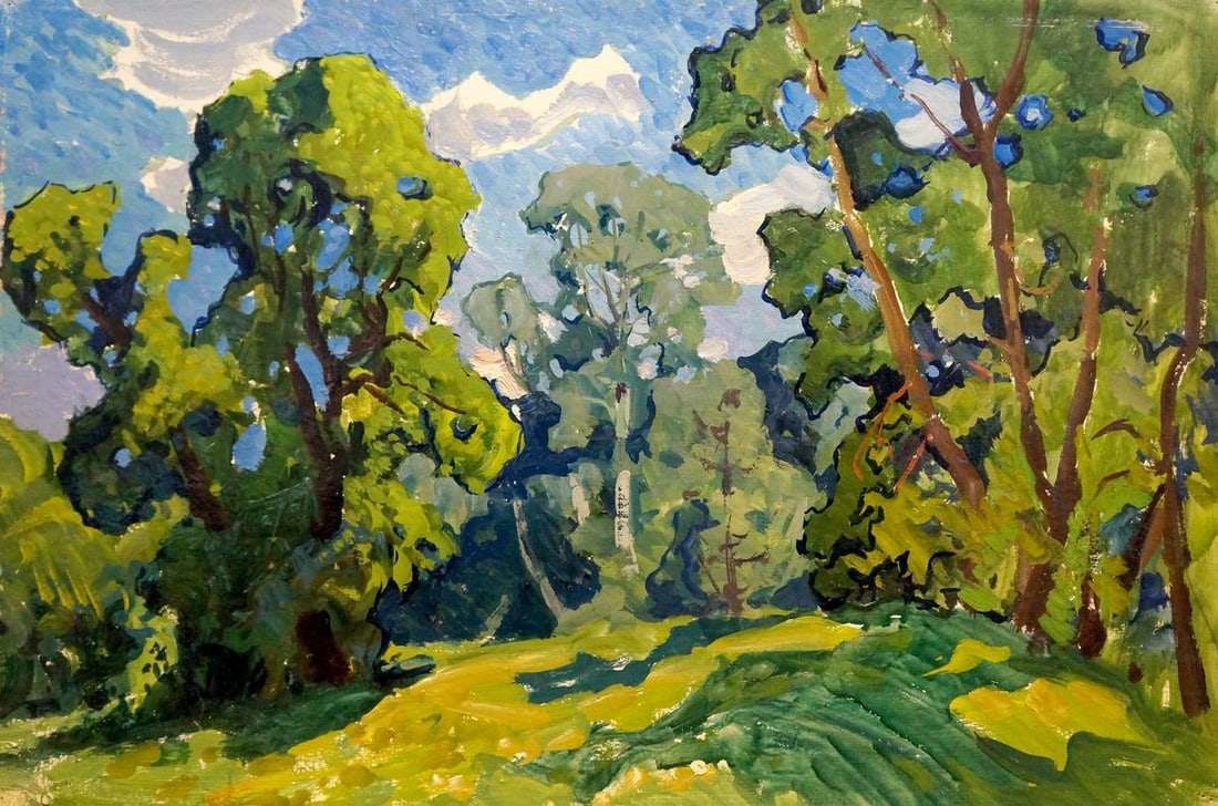 Oil painting Dense forest Kolosovsky Georgy Sergeevich: Title: Oil painting Dense forest Kolosovsky Georgy Sergeevich Description: No.Verns 381 *** ABOUT THIS PAINTING *** * TITLE: "Dense forest" * ARTISTS: Kolosovsky Georgy Sergeevich * SIZE: 49x75 cm/'19