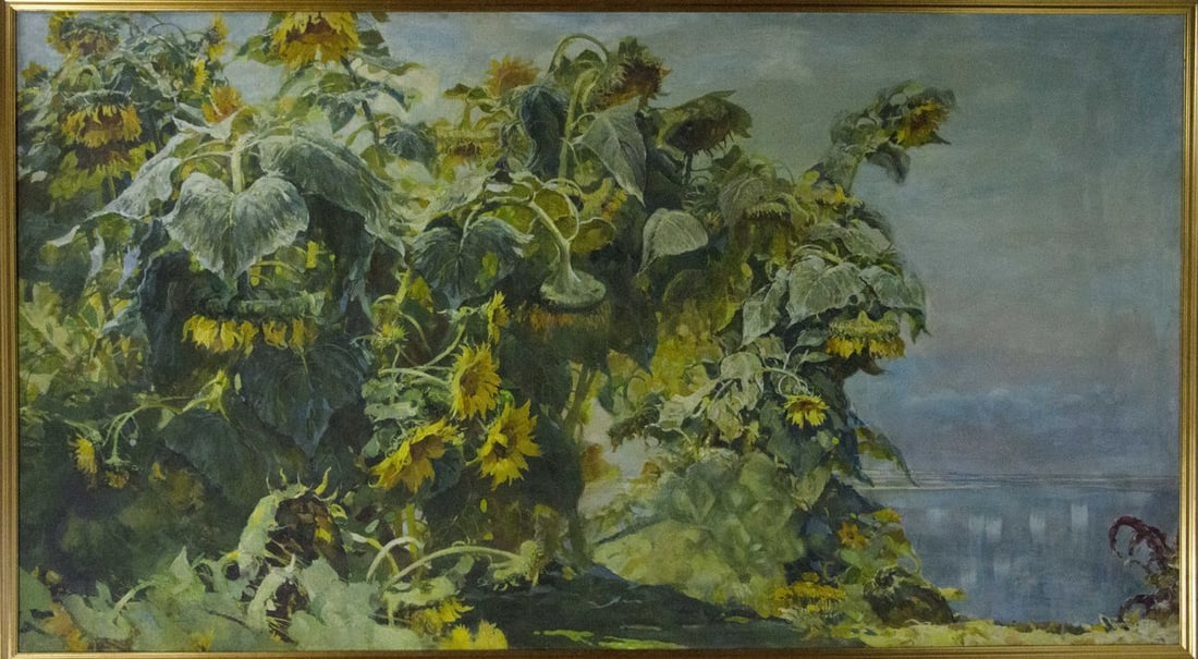 Oil painting Sunflowers are growing Sidoruk Vladimir Fedorovich: Title: Oil painting Sunflowers are growing Sidoruk Vladimir Fedorovich Description: No.Vernd 33 *** ABOUT THIS PAINTING *** * TITLE: "Sunflowers are growing" * ARTISTS: Sidoruk Vladimir Fedorovich * S