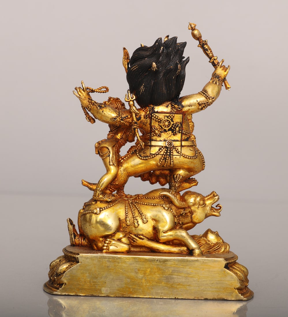 Gilt Gold Bronze Statue - Buddha - 4