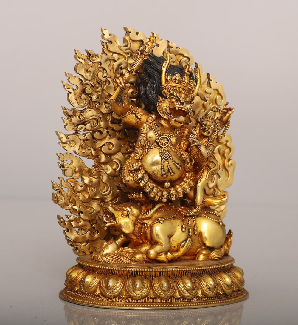 Gilt Gold Bronze Statue - Buddha - 5