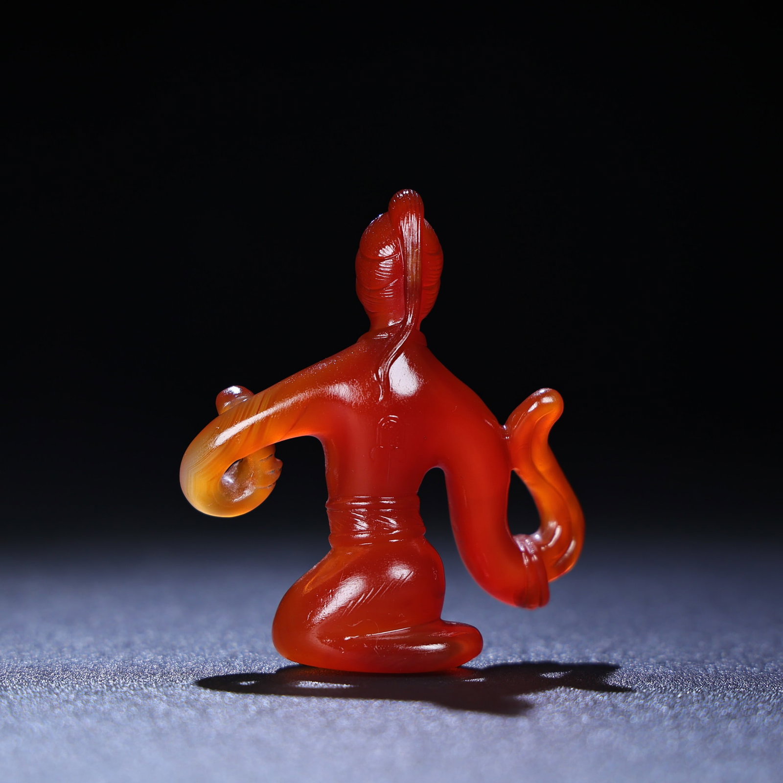 Red Agate Figure Statue - 3