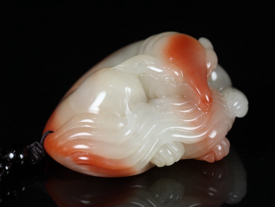 Shoushan Stone Hand-Carved Fox Statue/Pendant - 2