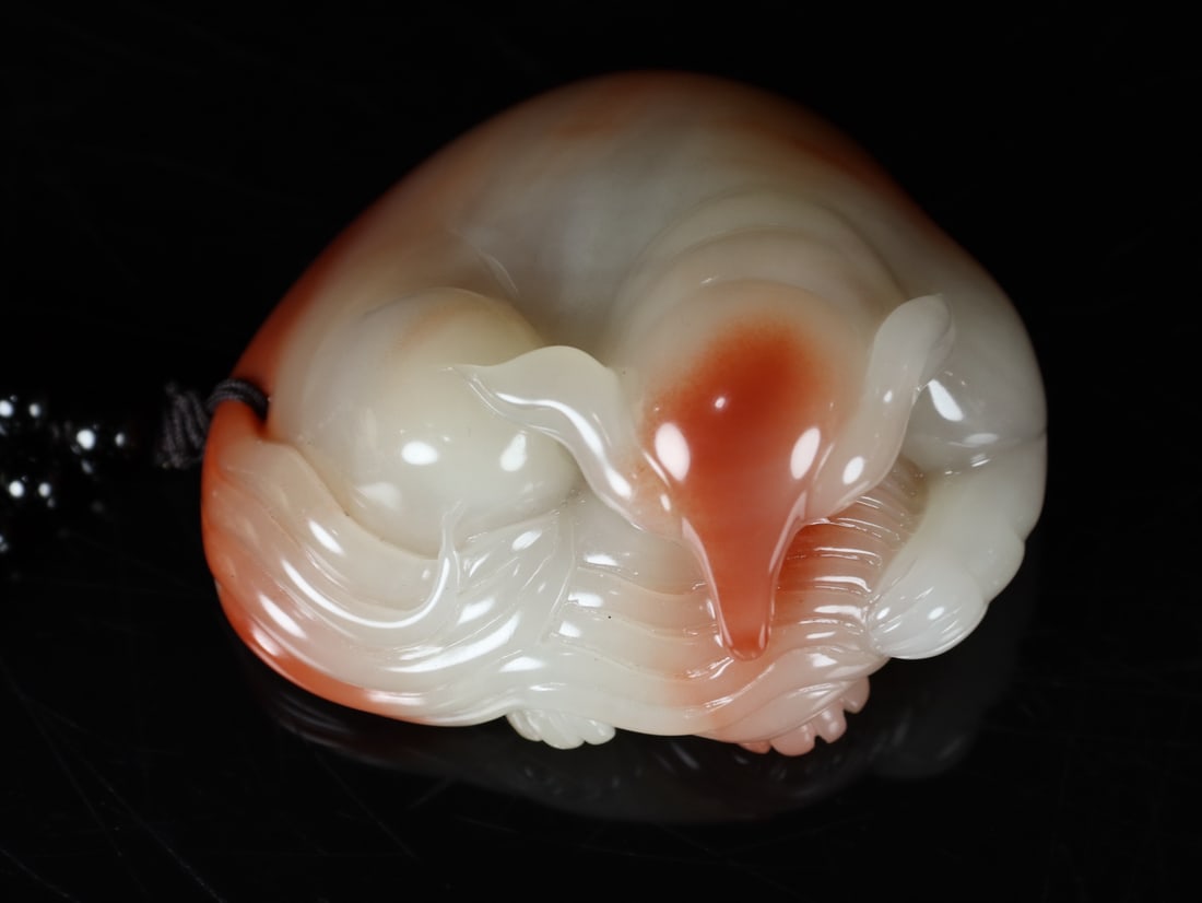 Shoushan Stone Hand-Carved Fox Statue/Pendant - 3
