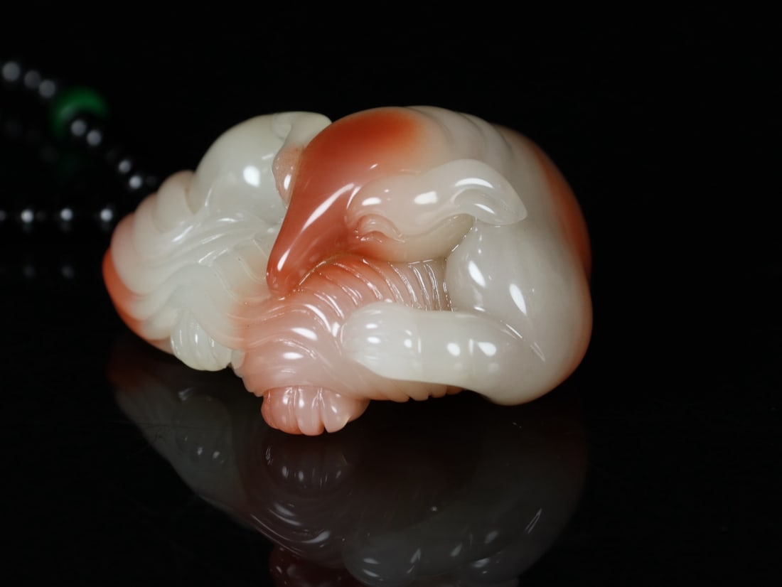 Shoushan Stone Hand-Carved Fox Statue/Pendant - 4