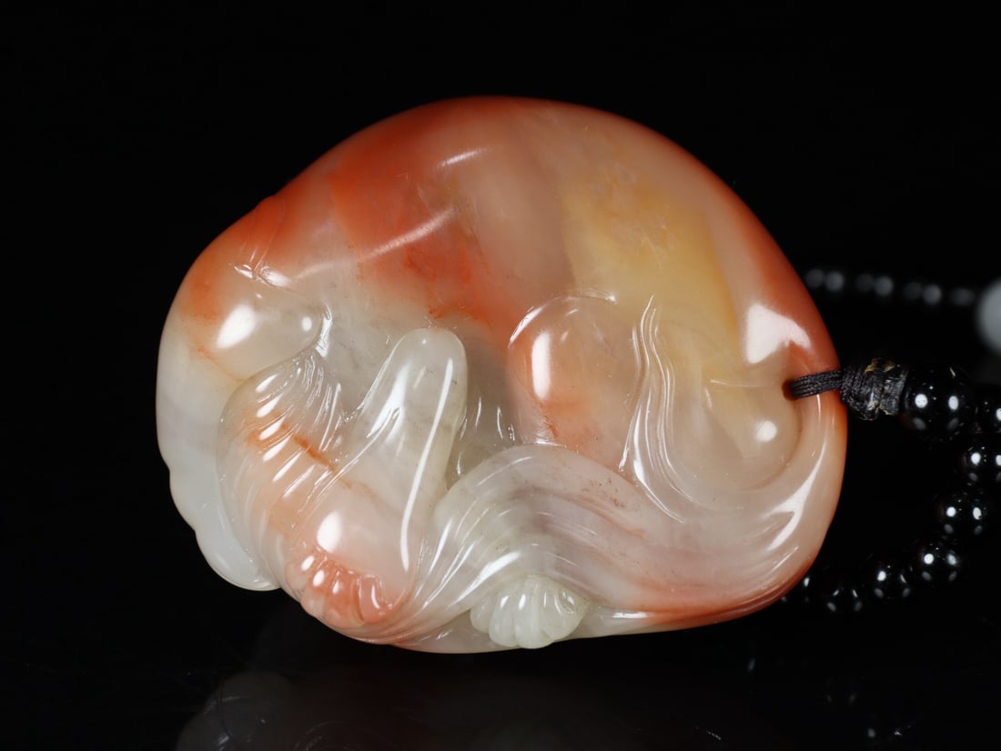 Shoushan Stone Hand-Carved Fox Statue/Pendant - 5