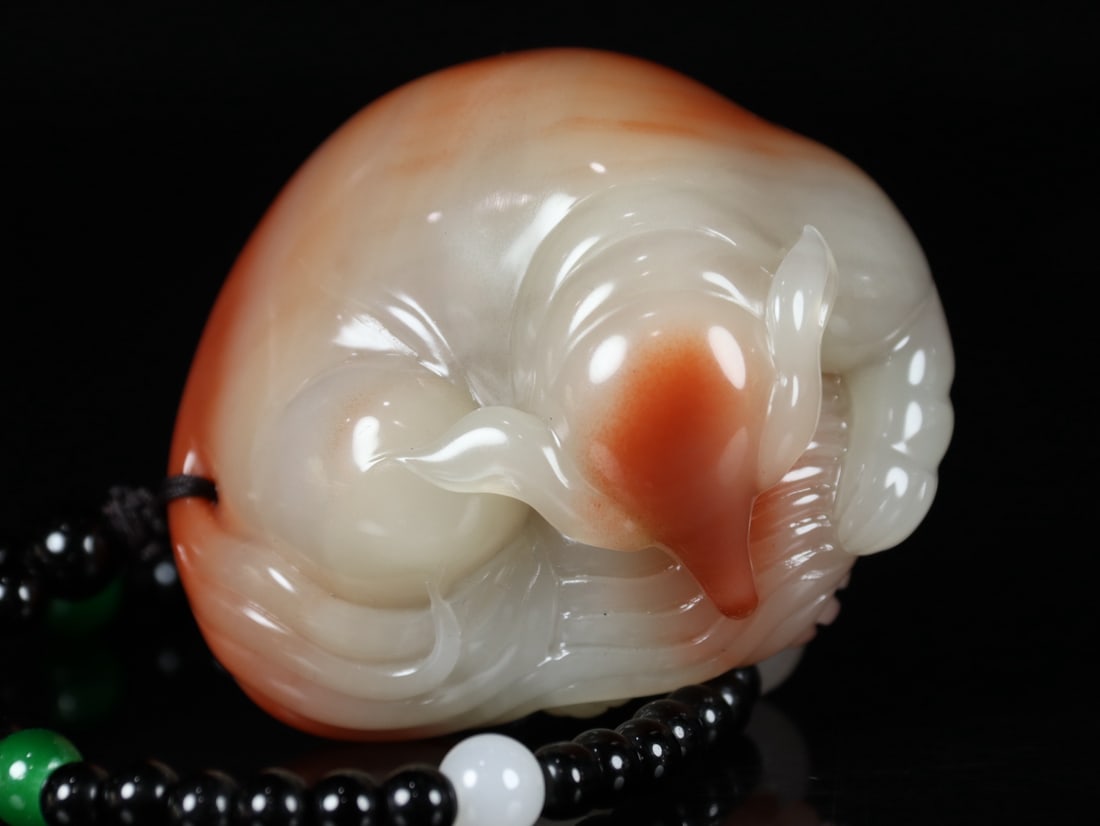 Shoushan Stone Hand-Carved Fox Statue/Pendant - 6