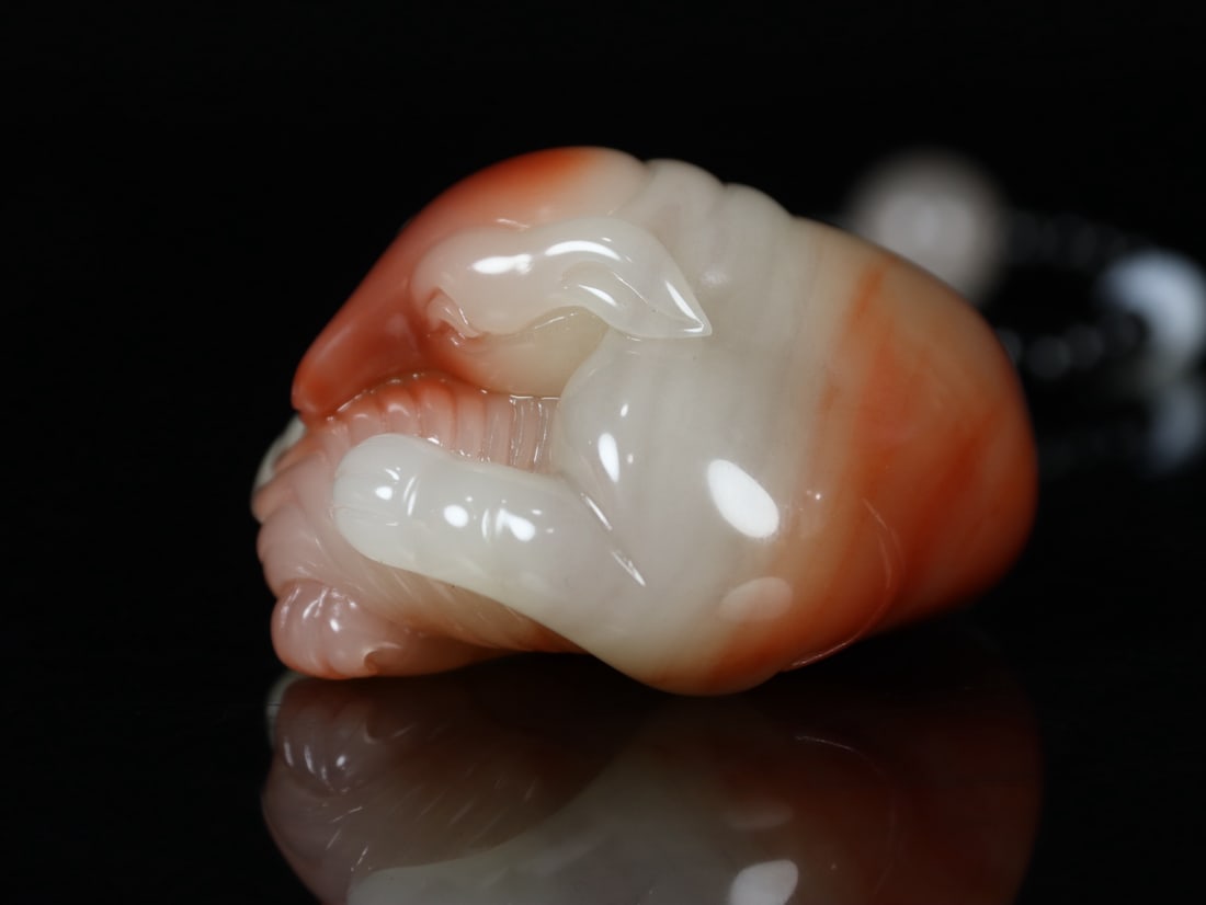 Shoushan Stone Hand-Carved Fox Statue/Pendant - 9