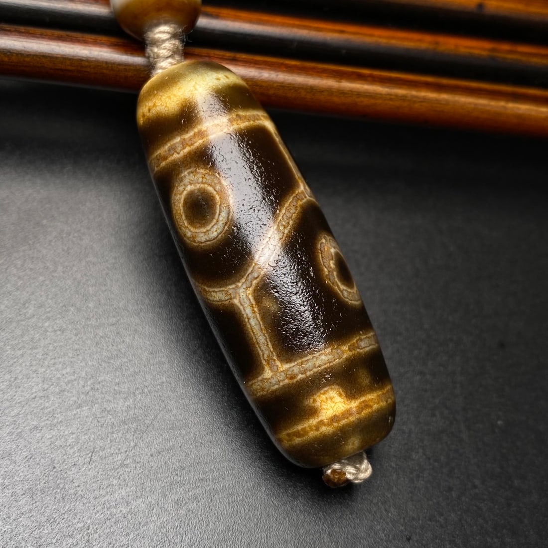 Tibetan Four Eyes DZI Agate Pendant - 5