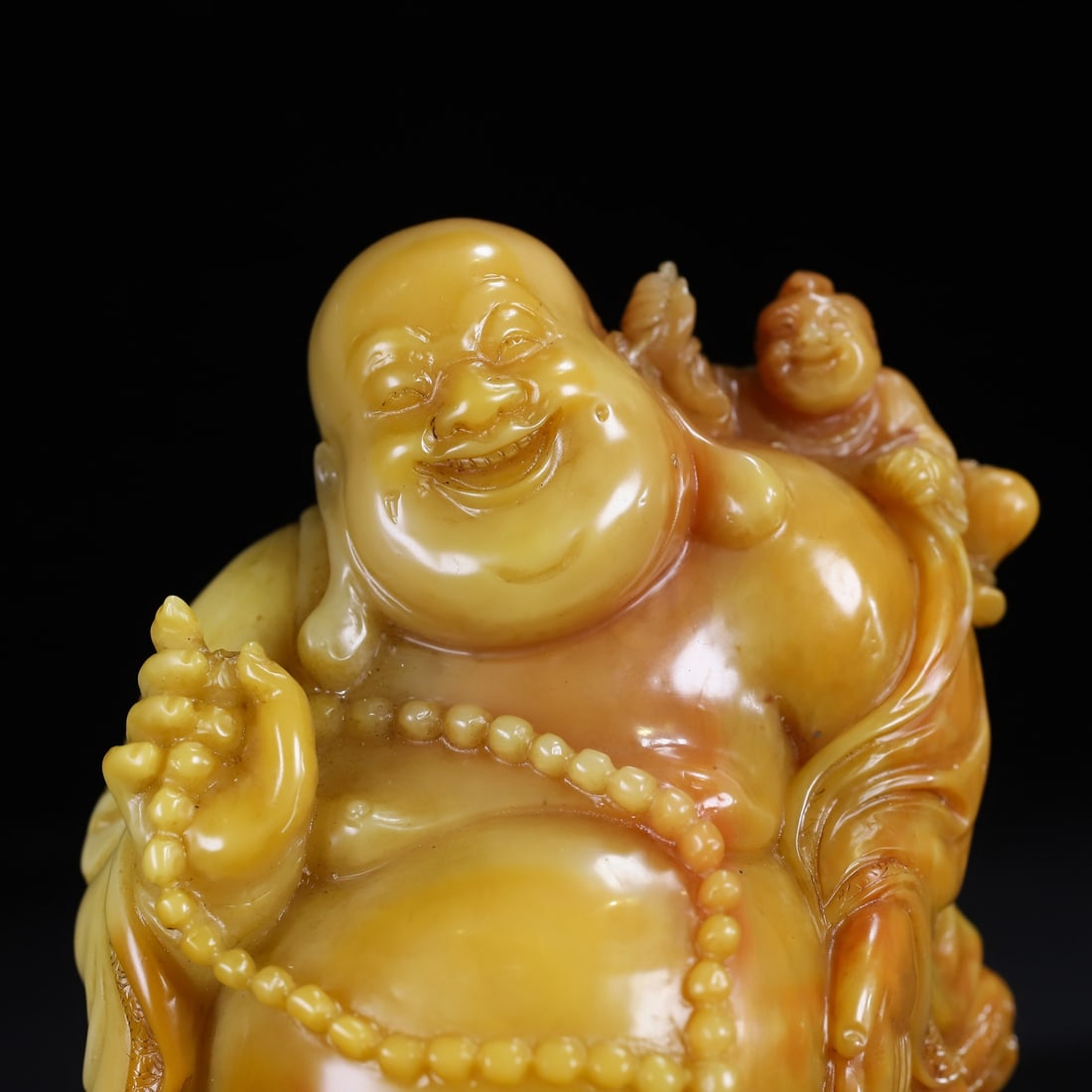 Tianhuang Shoushan Soapstone Hand-Carved Buddha & Kid Statue - 10