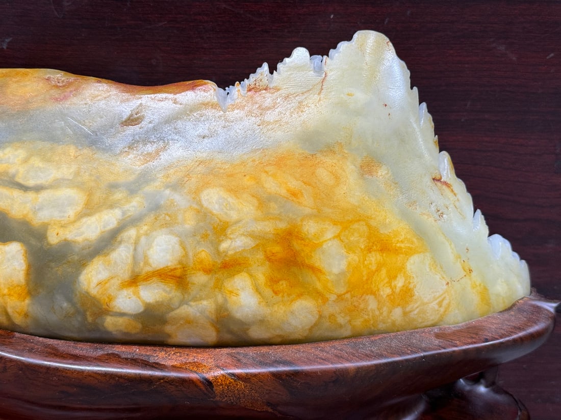 Original Stone Hetian Jade Hand-Carved Mountain Statue w Playing Chess Old Men - 6