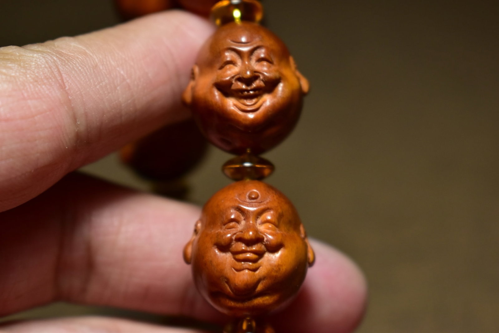 Horn Hand-Carved Laughing Buddha Bracelet Bangle - 3