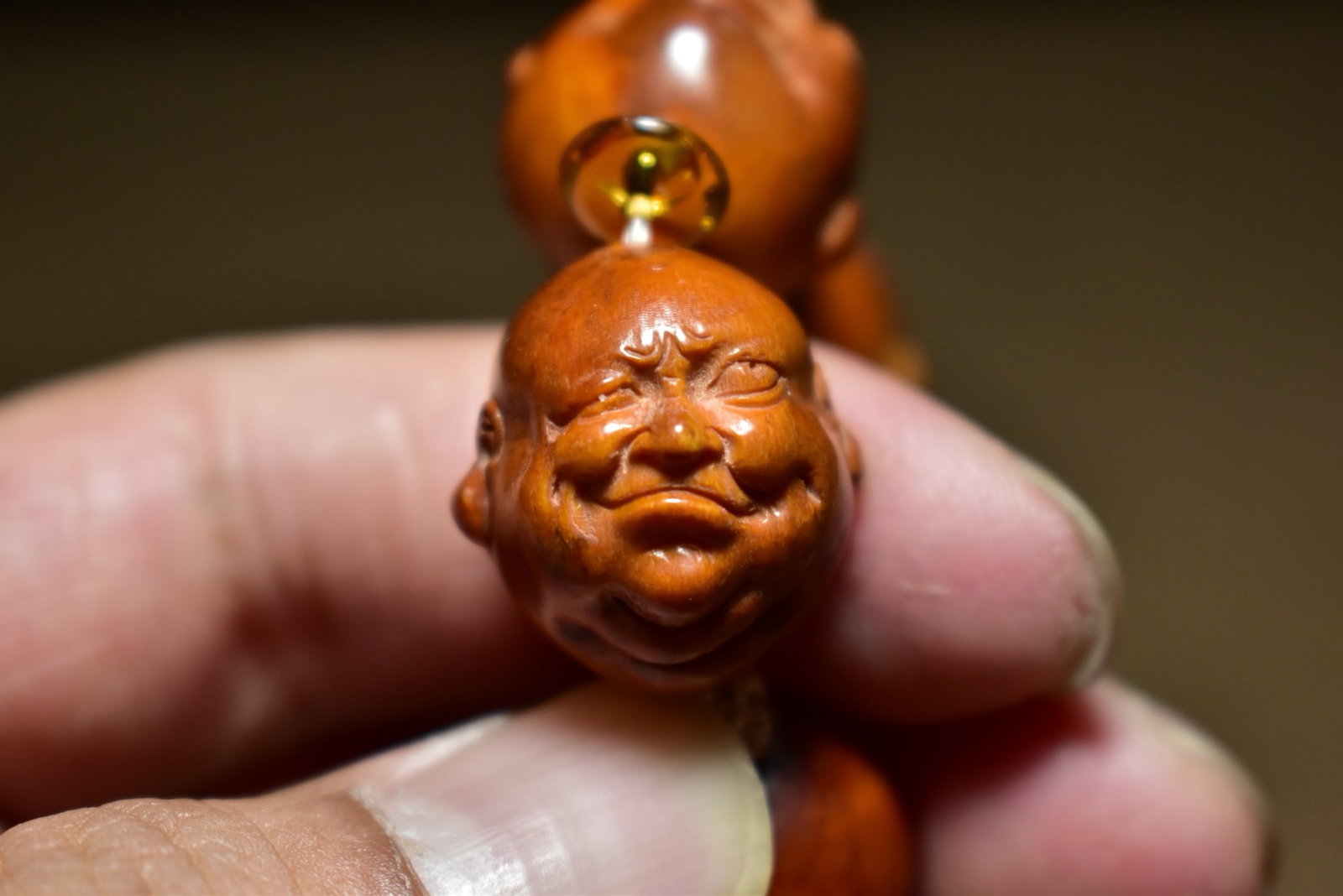 Horn Hand-Carved Laughing Buddha Bracelet Bangle - 5