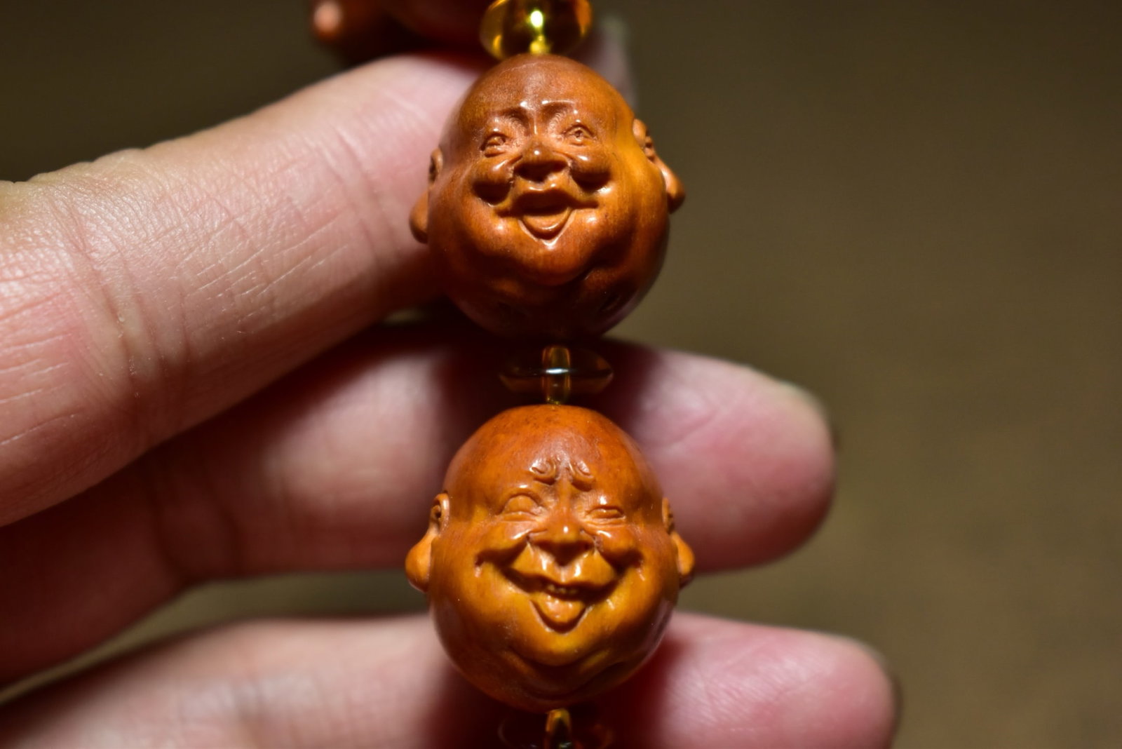 Horn Hand-Carved Laughing Buddha Bracelet Bangle - 7