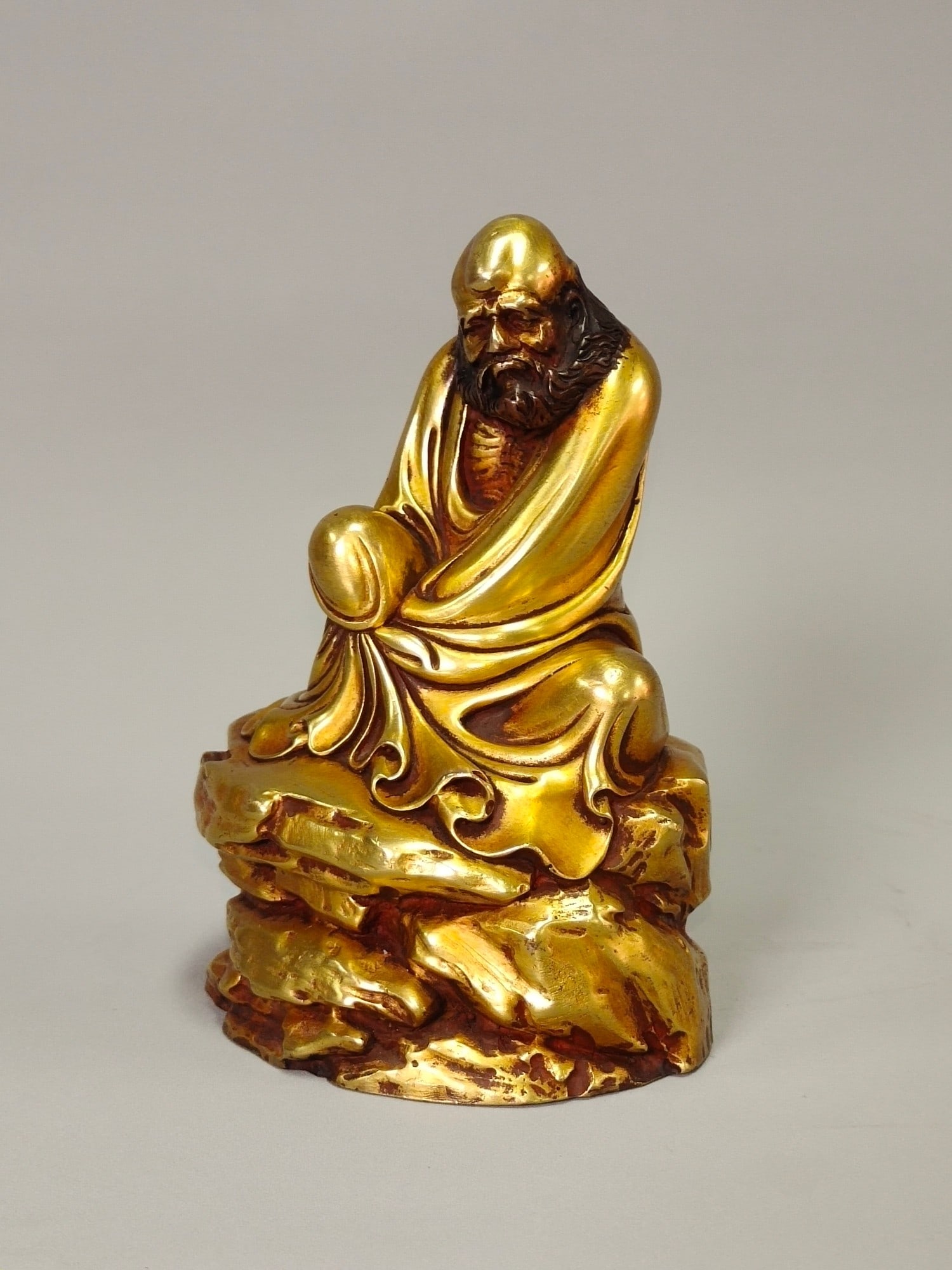 Gilt Gold Bronze Statue - Dharma - 3