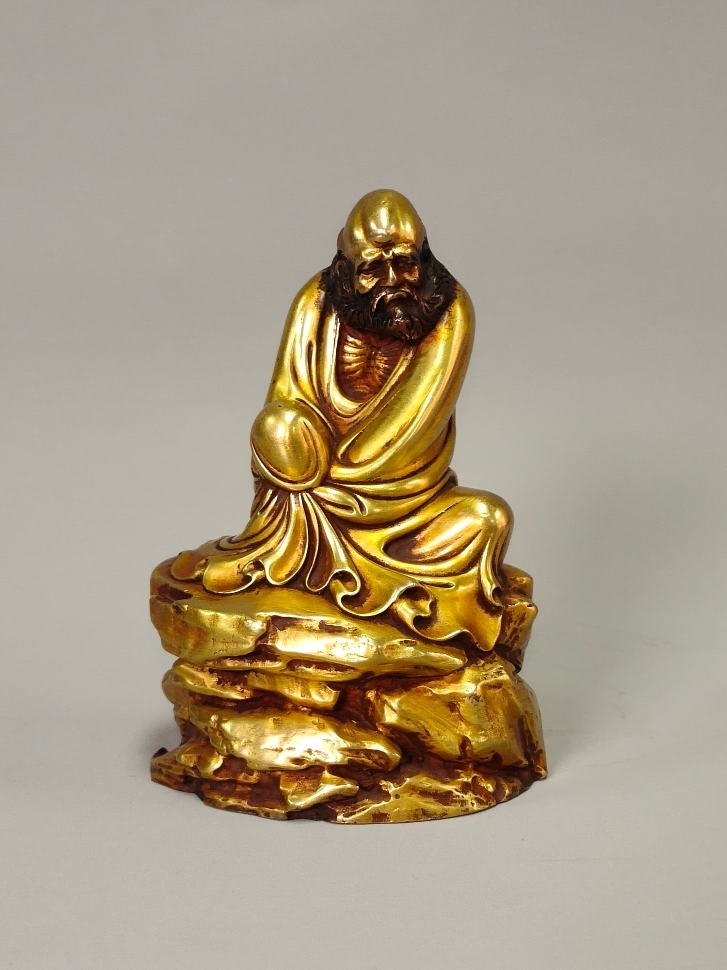 Gilt Gold Bronze Statue - Dharma - 7