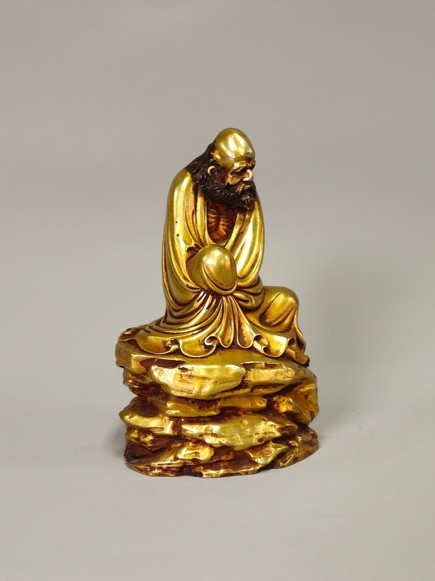 Gilt Gold Bronze Statue - Dharma - 8