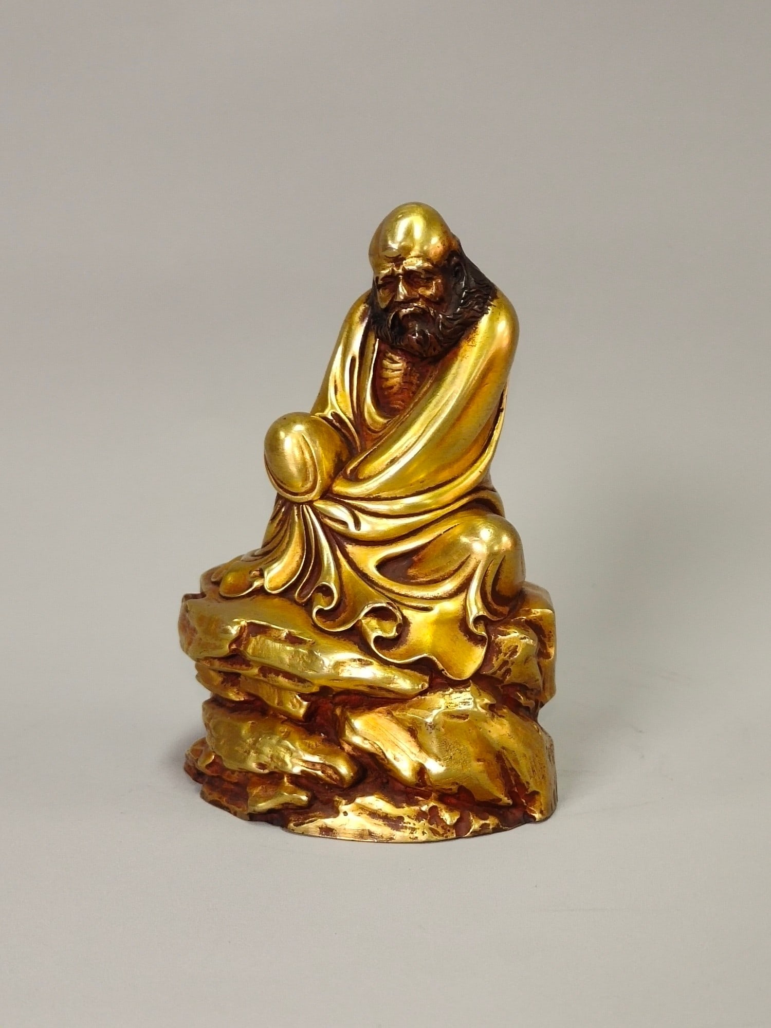 Gilt Gold Bronze Statue - Dharma - 9