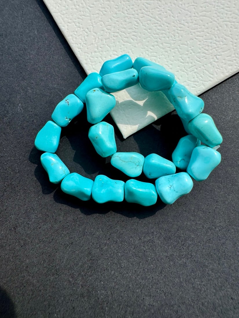 Turquoise Original Stone Bracelet Bangle - 5
