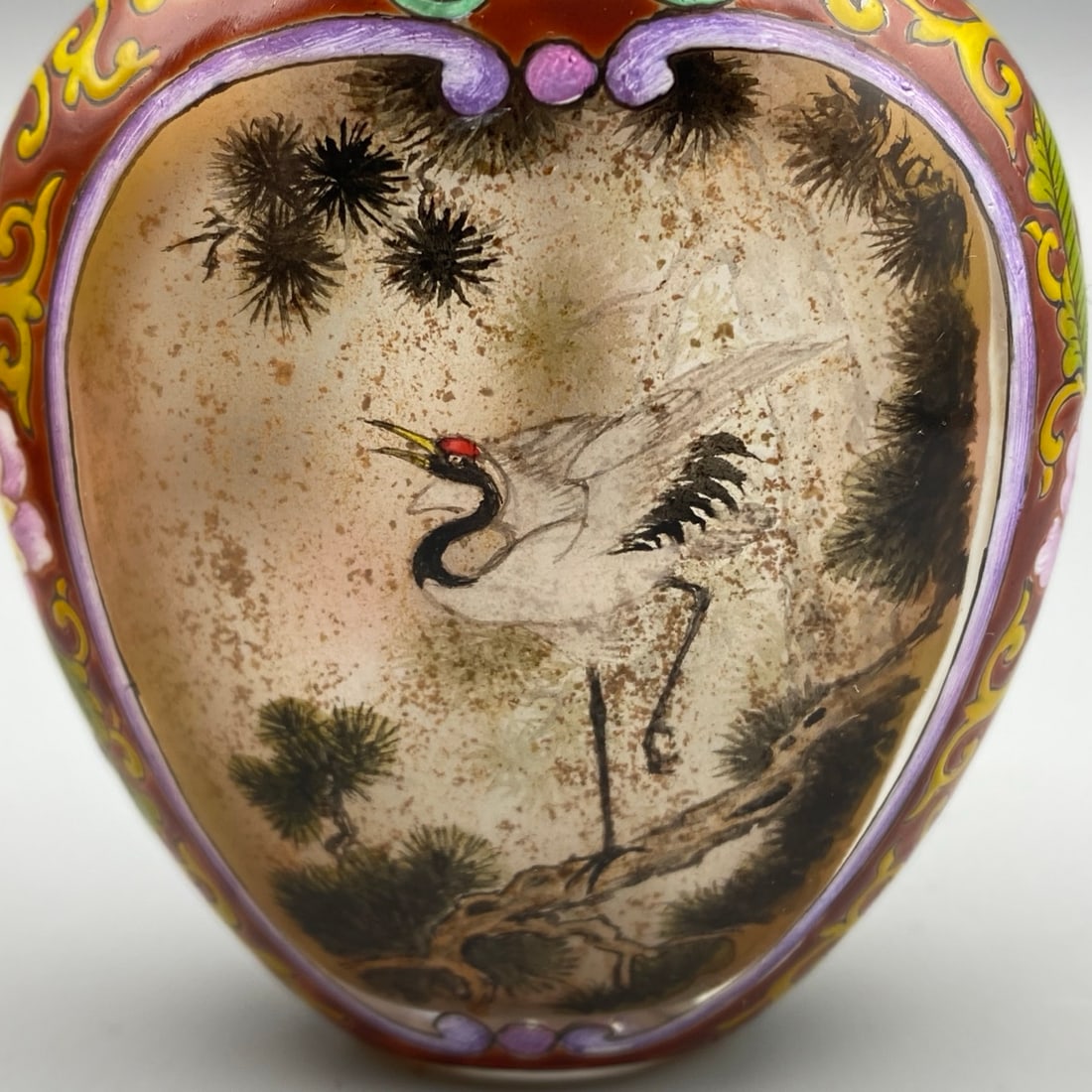 Peking Glass Inside Painting Rooster Snuff Bottle - 4
