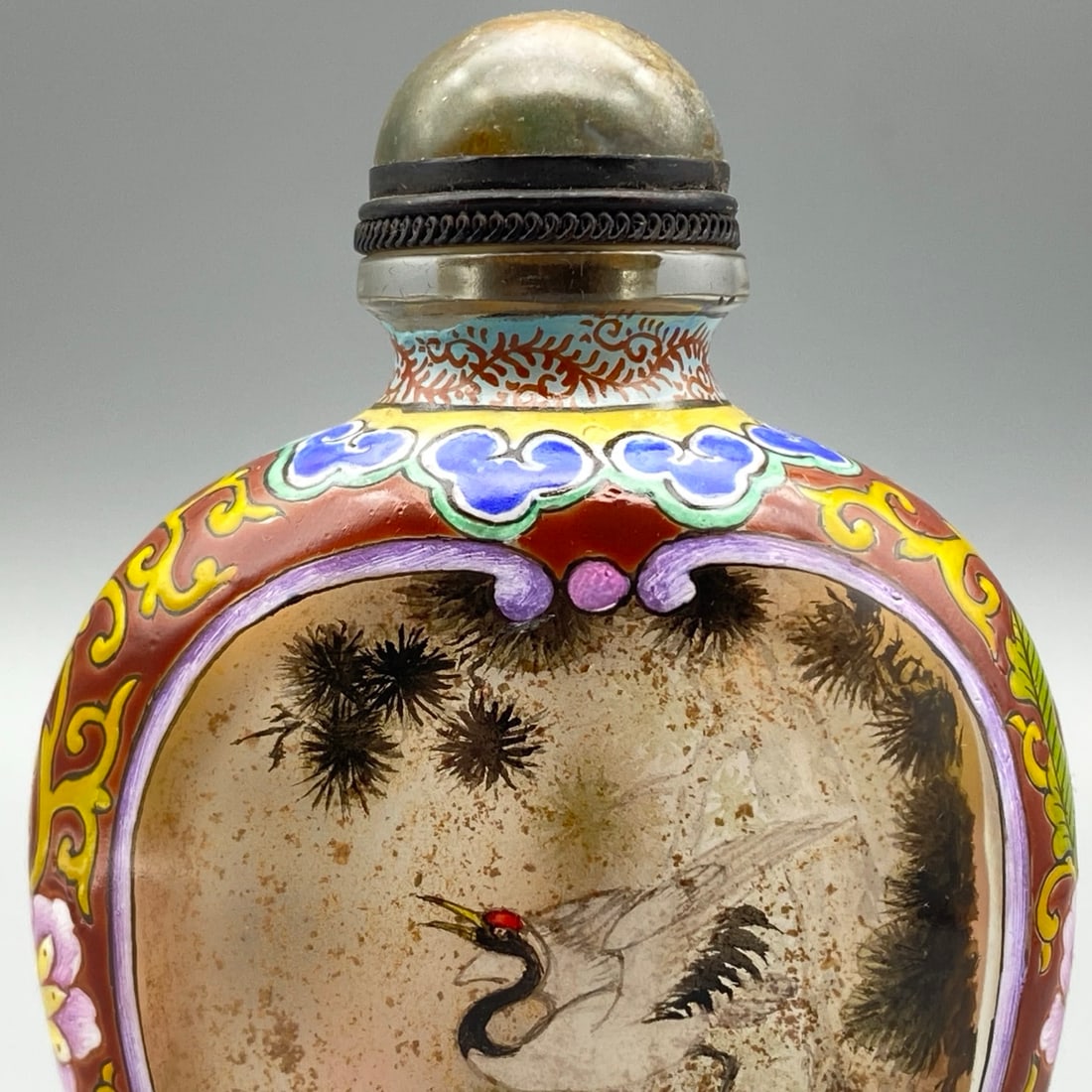 Peking Glass Inside Painting Rooster Snuff Bottle - 5