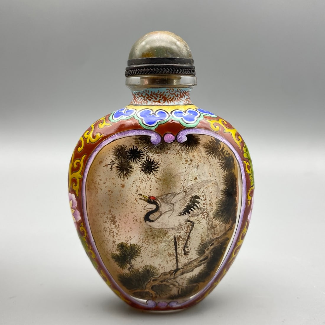 Peking Glass Inside Painting Rooster Snuff Bottle - 6
