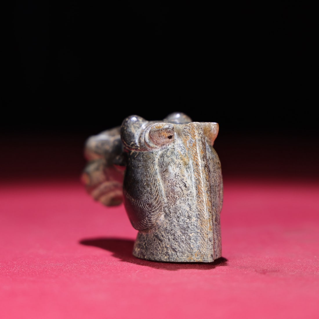 Old Chinese Hetian Jade Statue - Horse Head - 6