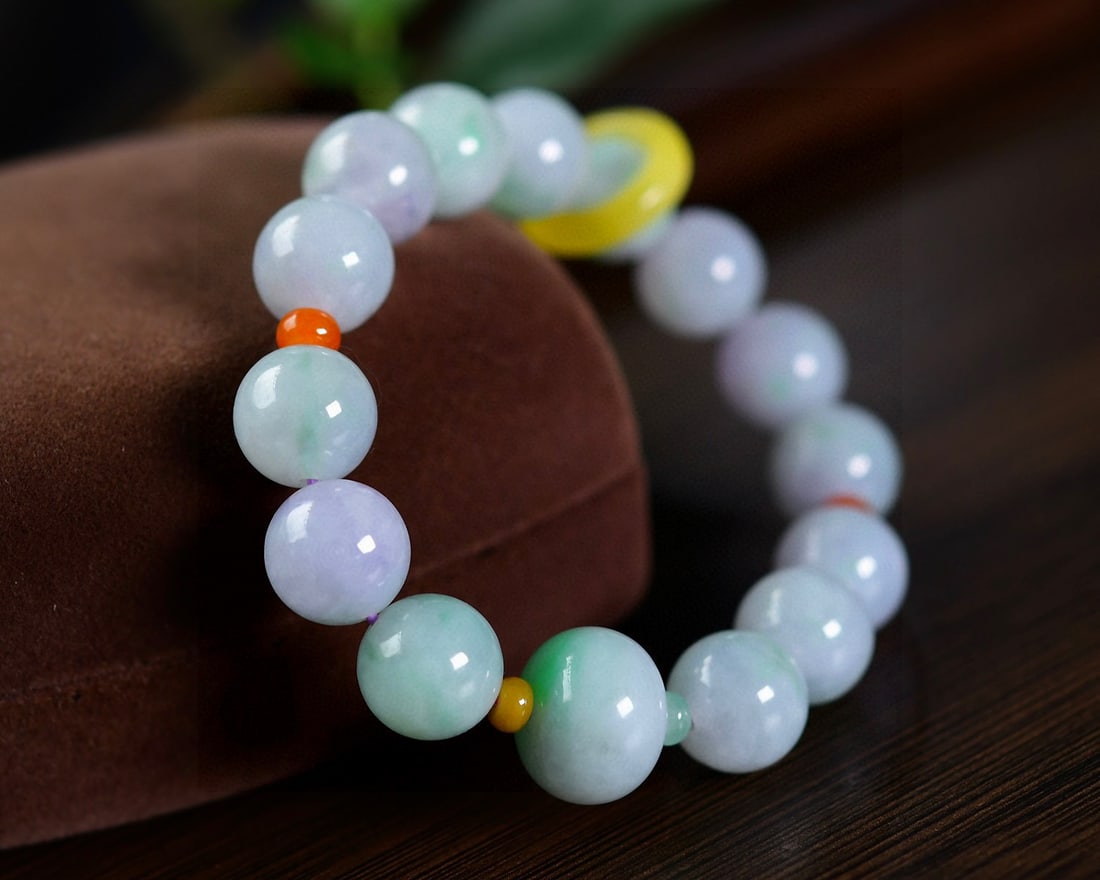 Purple Green Jadeite Bracelet Bangle with Certificate - 2
