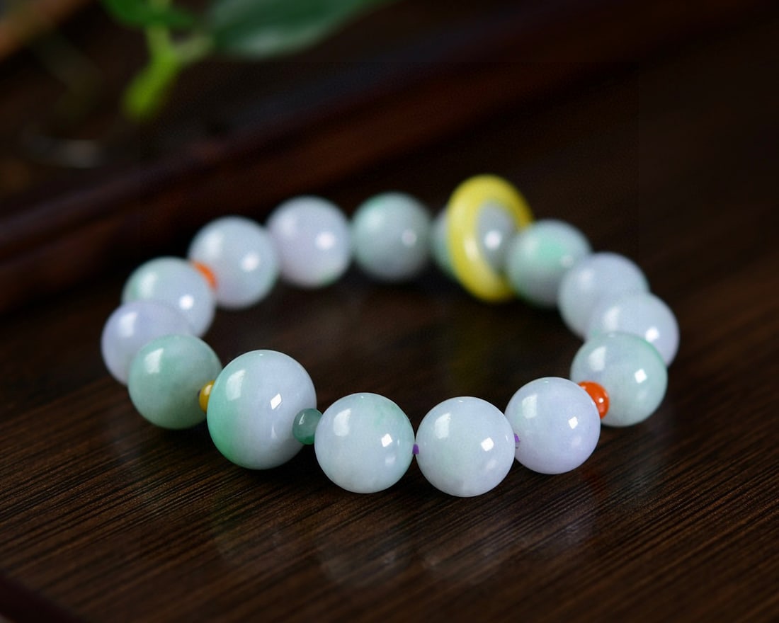 Purple Green Jadeite Bracelet Bangle with Certificate - 3