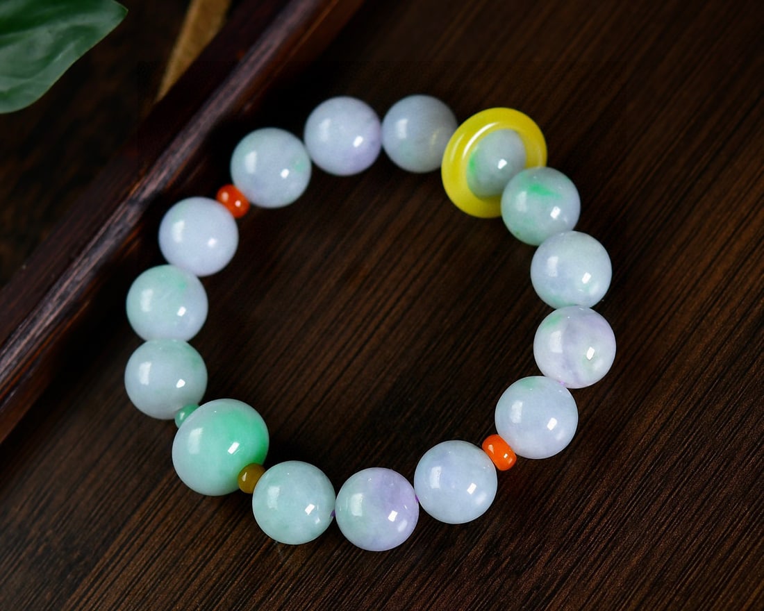 Purple Green Jadeite Bracelet Bangle with Certificate - 4