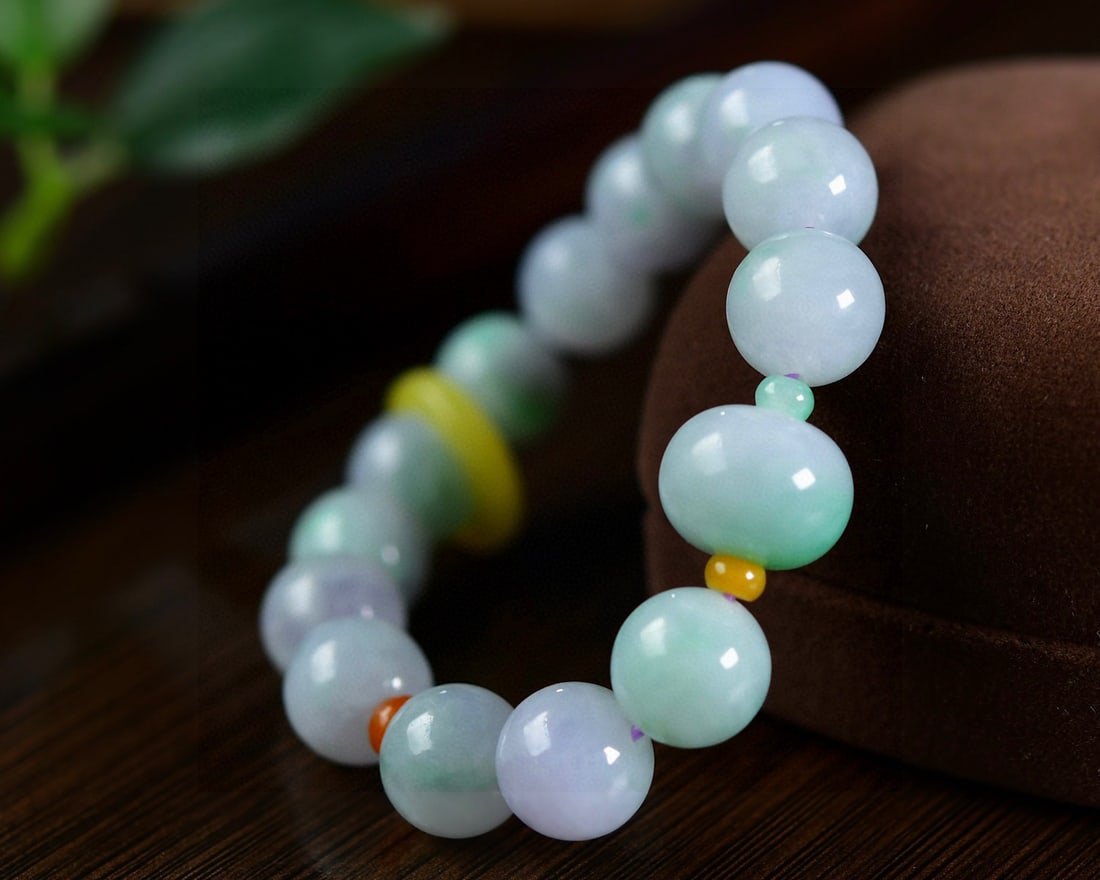 Purple Green Jadeite Bracelet Bangle with Certificate - 5