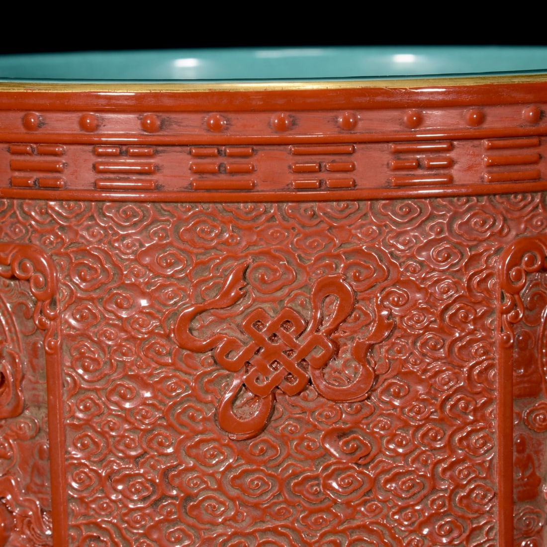 Openwork Famille Rose Porcelain Peony Brush Pot - 3