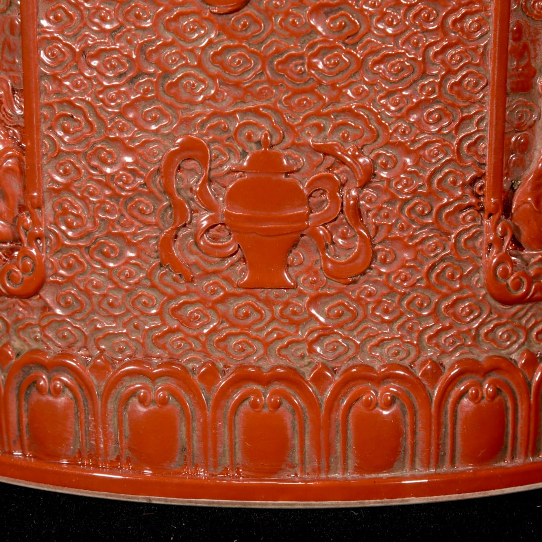 Openwork Famille Rose Porcelain Peony Brush Pot - 4