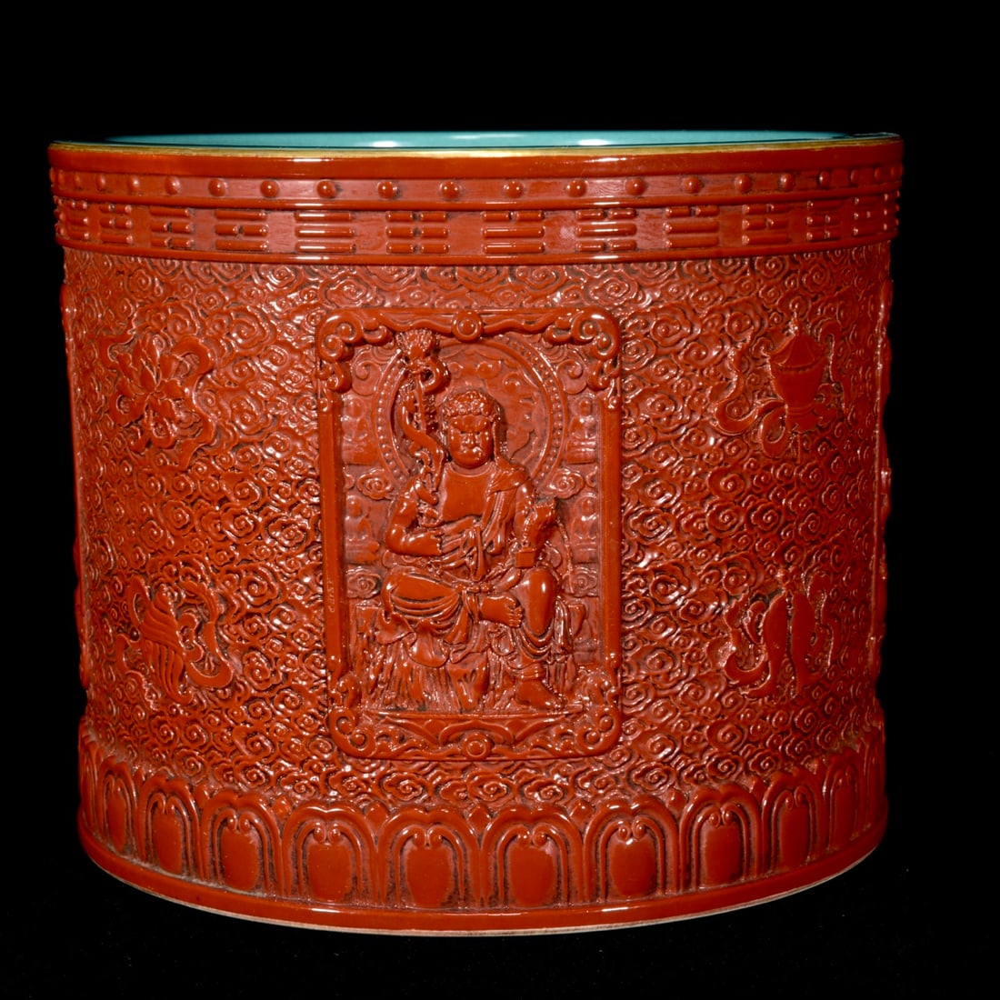 Openwork Famille Rose Porcelain Peony Brush Pot - 8