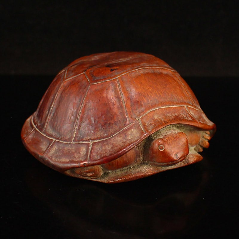 Old Bamboo Dragon turtle Statue - 7