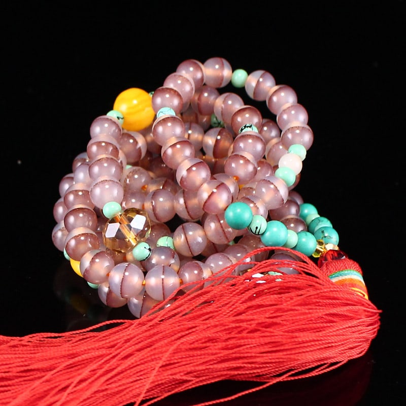8mm Agate Beads Necklace - 4