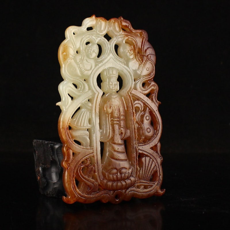 Openwork Hetian Jade Pendant - Figure - 2