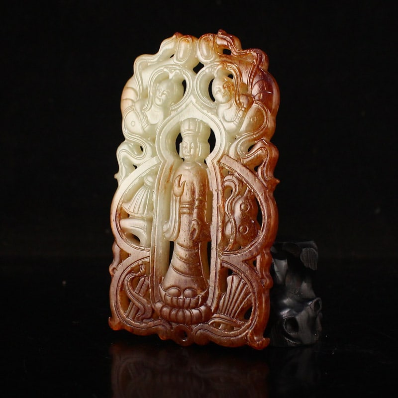 Openwork Hetian Jade Pendant - Figure - 3