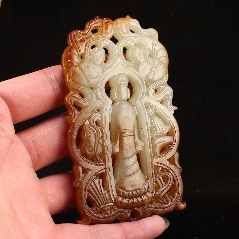 Openwork Hetian Jade Pendant - Figure - 6