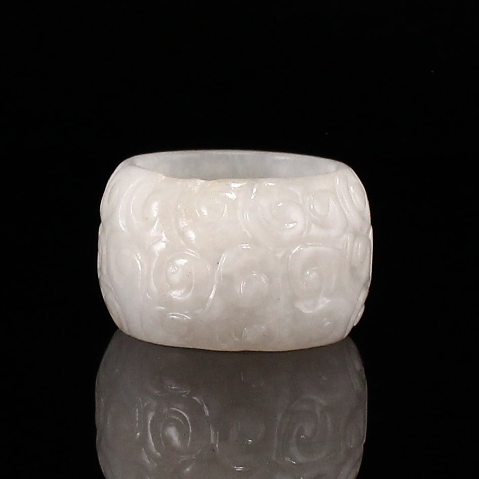 Natural Hetian Jade Thumb Ring - 3
