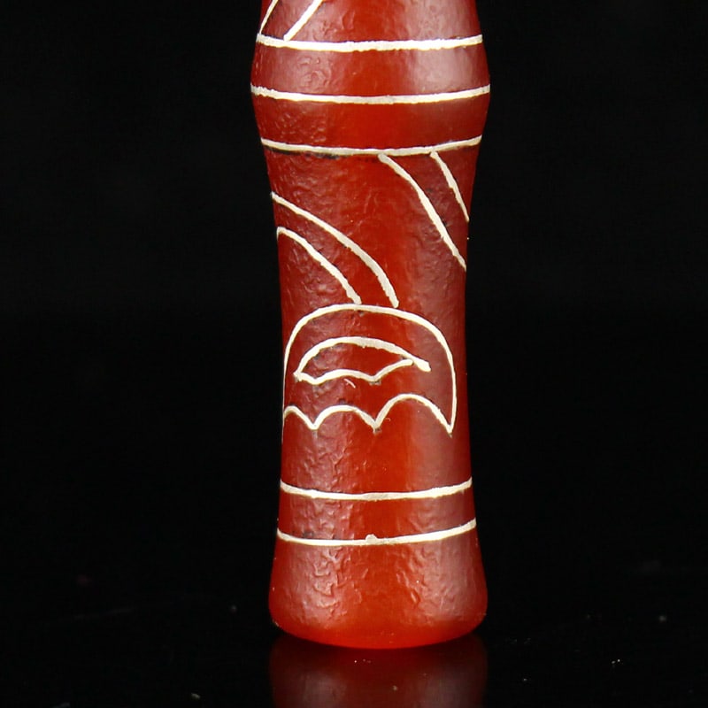 Red Agate Inlay Silver Wire Cigarette Holder - 4