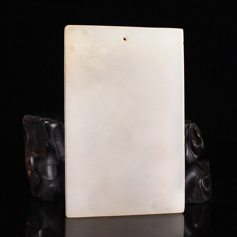 Natural Hetian Jade Hand-Carved Pendant w Tiger - 4