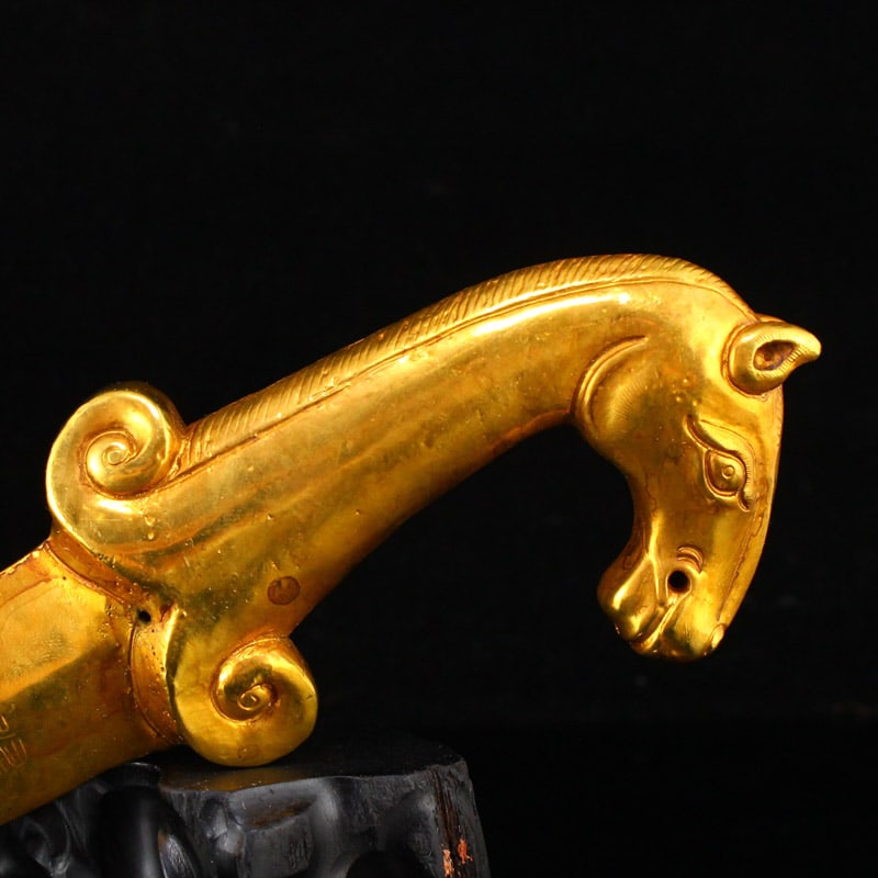 Vintage Gilt Gold Copper Statue - Dagger - 2