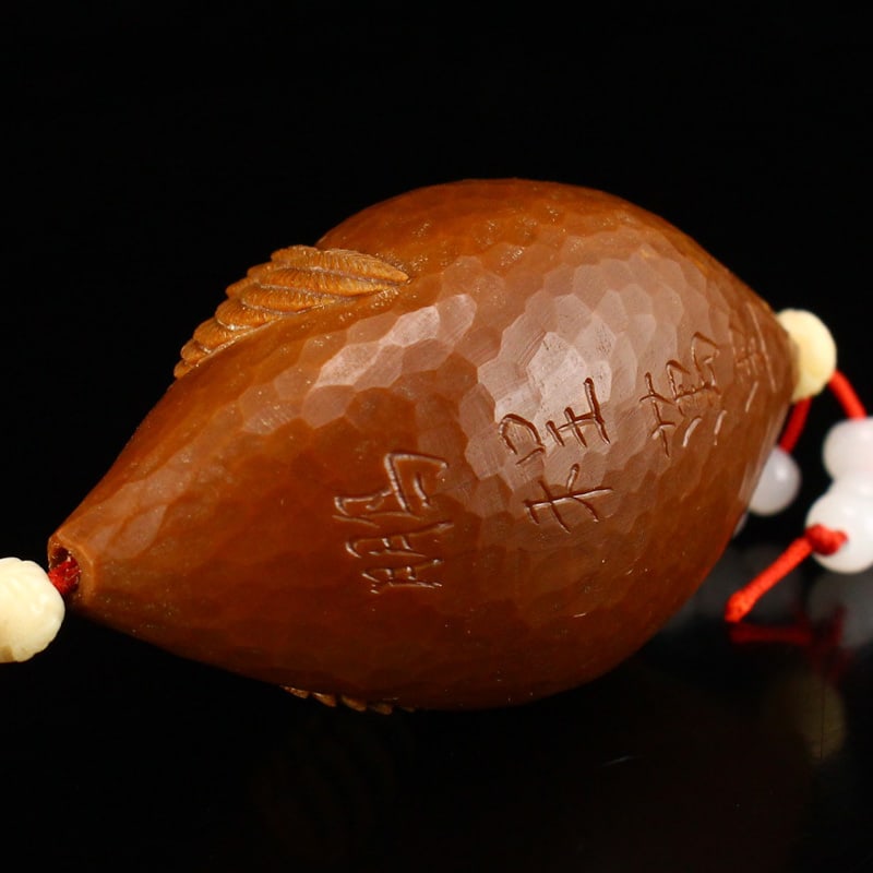 Olive Nut Hand-Carved Eagle Pendant - 9