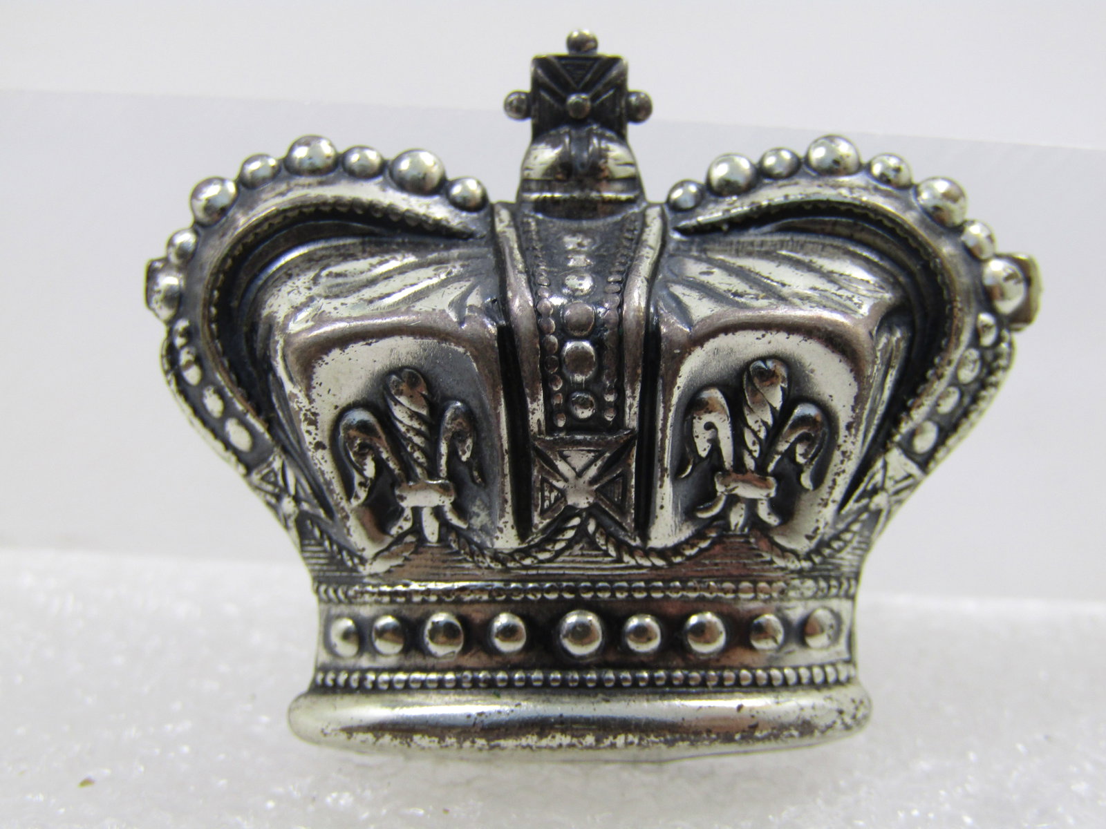 Vintage Sterling Crown Brooch, Signed Jewelart, 1940's. (1 of 6)