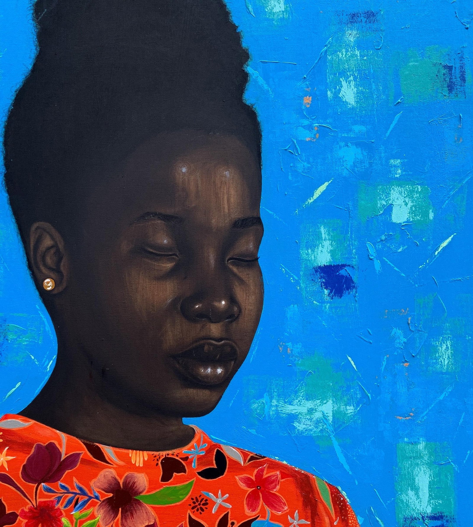 Eyitayo Alagbe , Thoughtful Damsel - 21st Century, Figurative Portrait, Women, African, Beautiful, - 8
