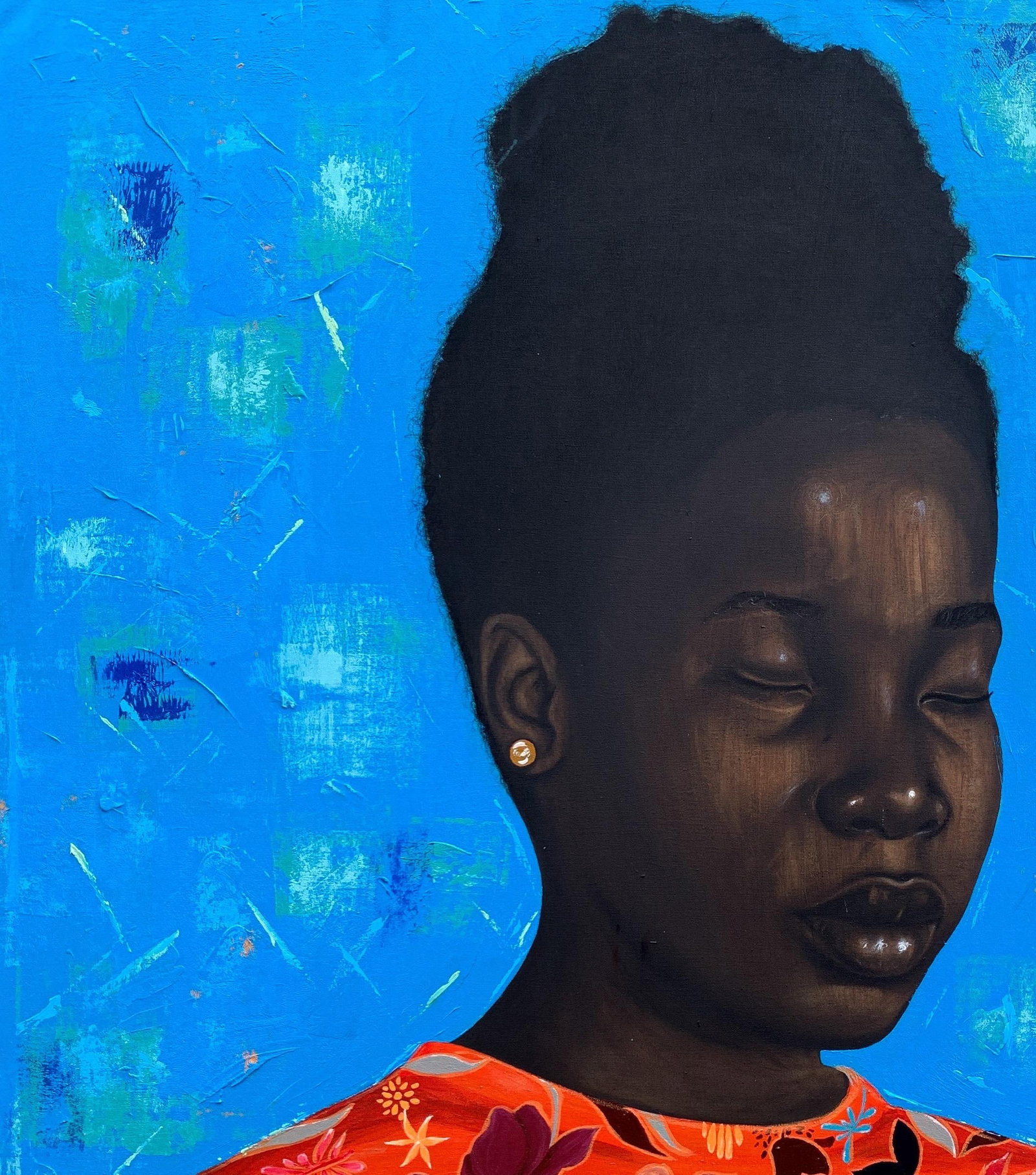 Eyitayo Alagbe , Thoughtful Damsel - 21st Century, Figurative Portrait, Women, African, Beautiful, - 10
