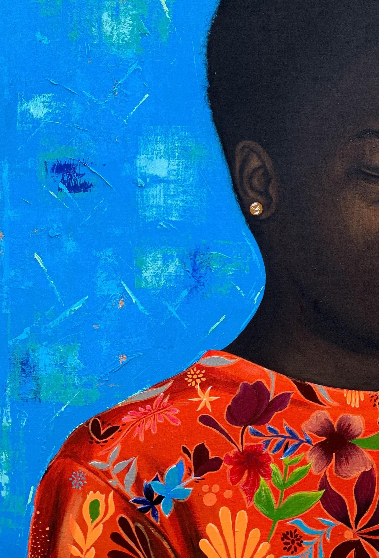 Eyitayo Alagbe , Thoughtful Damsel - 21st Century, Figurative Portrait, Women, African, Beautiful, - 14