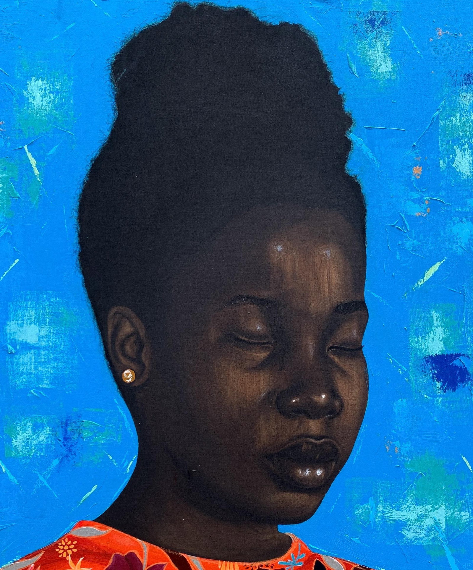 Eyitayo Alagbe , Thoughtful Damsel - 21st Century, Figurative Portrait, Women, African, Beautiful, - 15