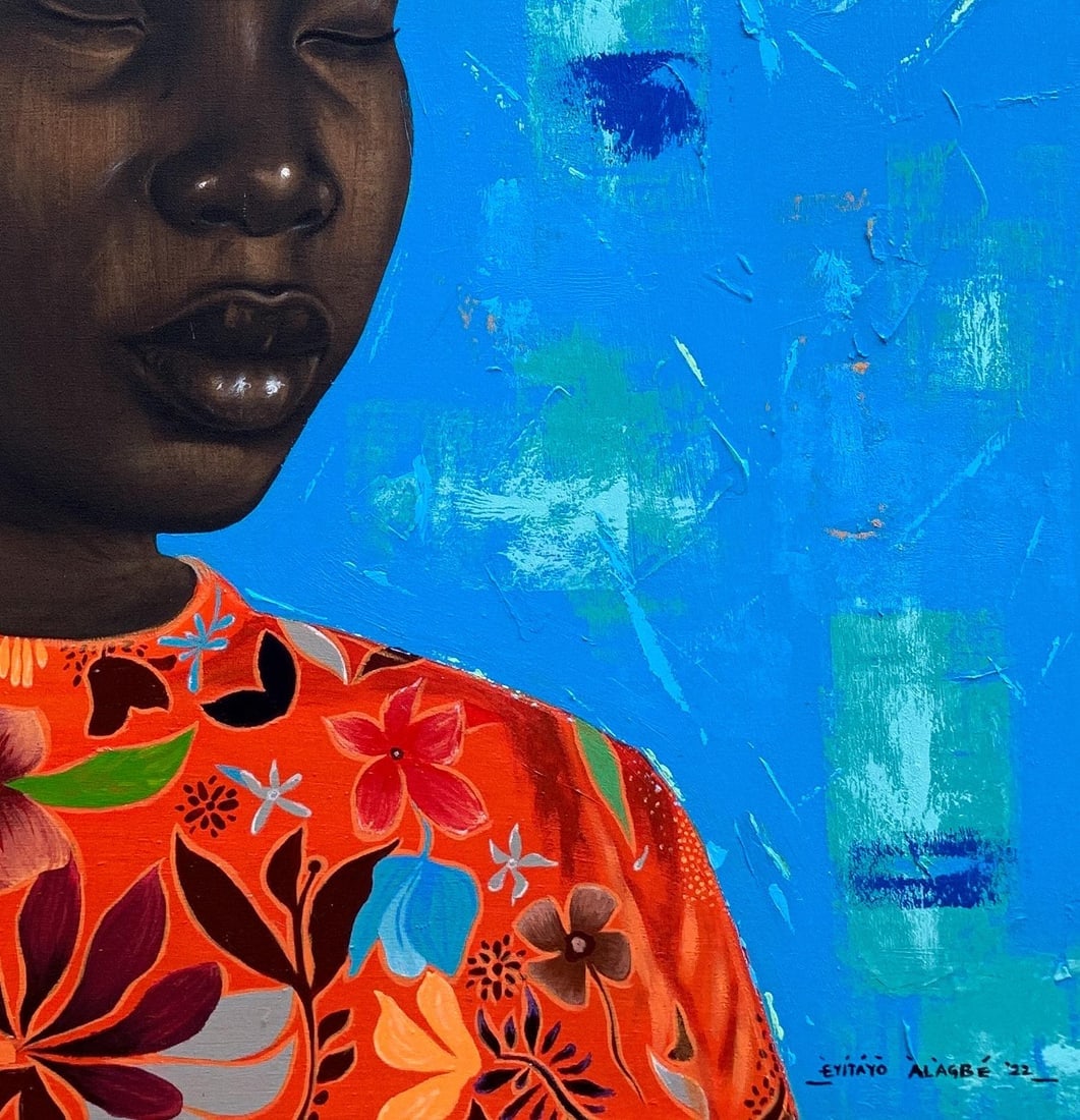Eyitayo Alagbe , Thoughtful Damsel - 21st Century, Figurative Portrait, Women, African, Beautiful, - 2