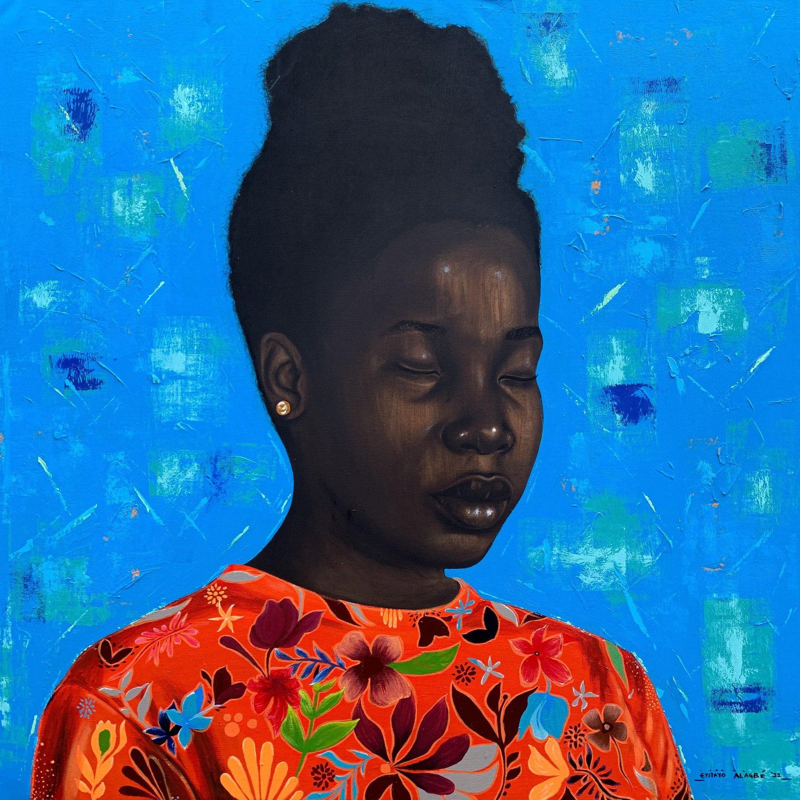 Eyitayo Alagbe , Thoughtful Damsel - 21st Century, Figurative Portrait, Women, African, Beautiful, - 5